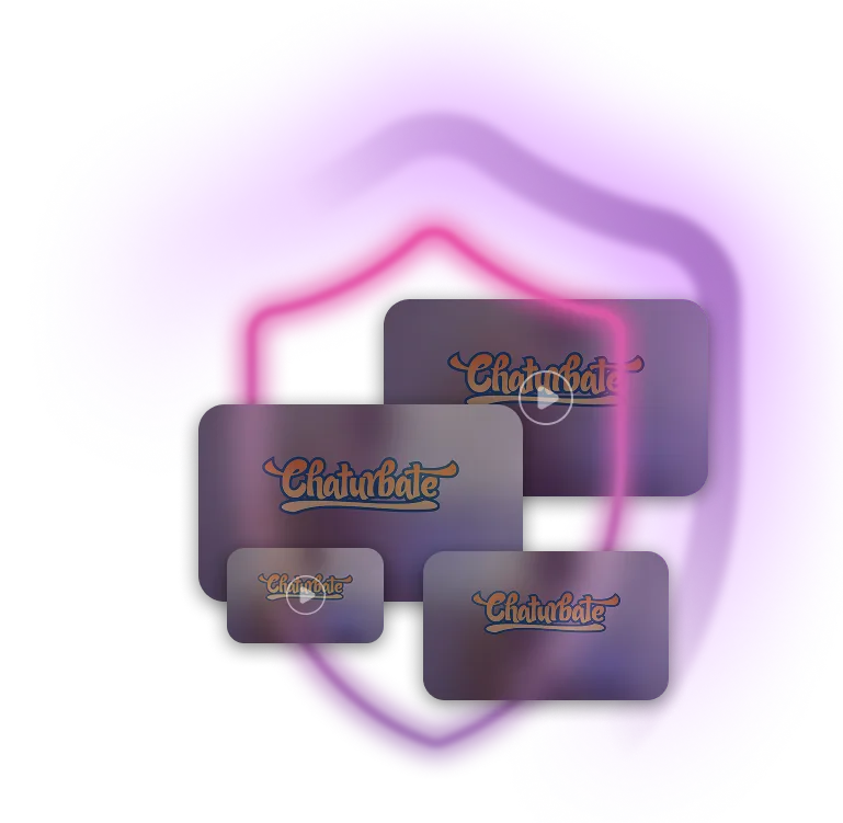 Chaturbate content tiles inside a pink protective shield