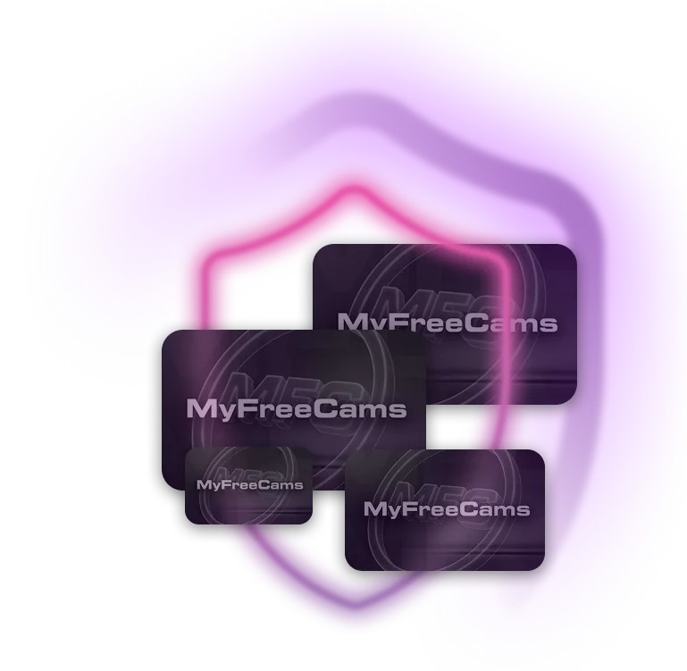 MyFreeCams content tiles inside a pink protective shield