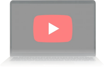 Mockup of a YouTube video player on a laptop